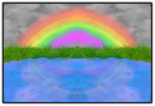 Scribblify  Artwork of Rainbow over Water