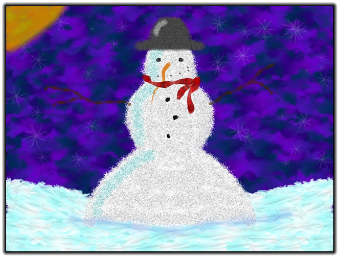 Scribblify Artwork of Snowman and Winter Snow