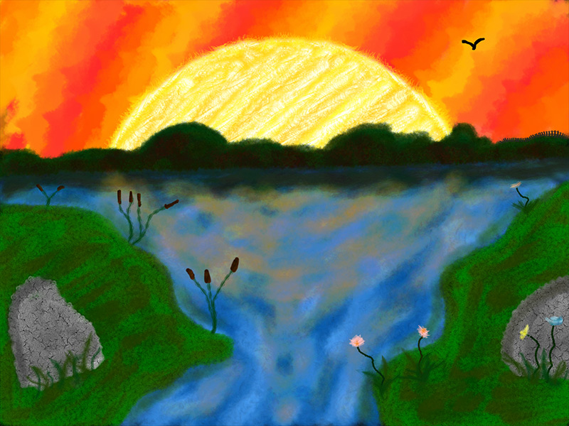 Scribblify App Artwork - Sunset Landscape